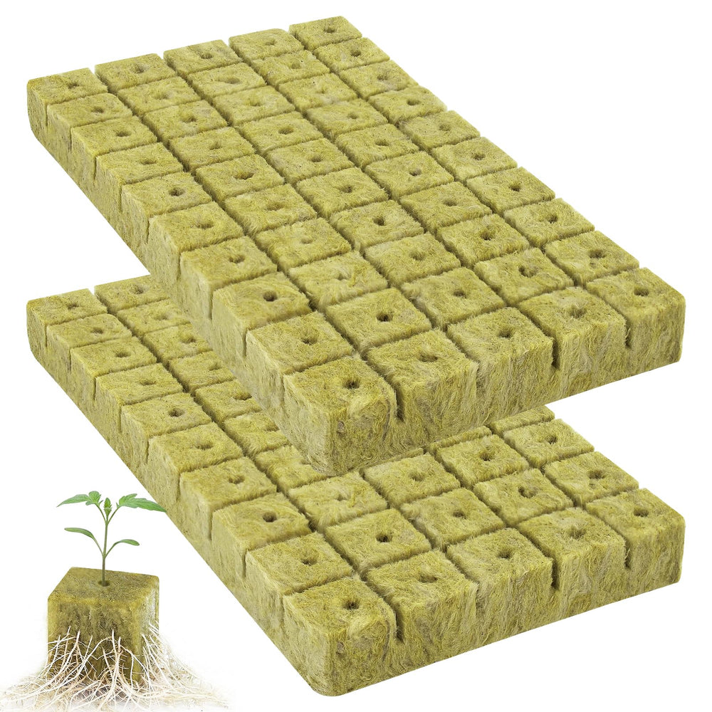CrazyTerra front packaging showing 1-inch rockwool cubes, clear product count benefit