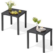 Crestlive front view of two black square side tables showing compact design and versatility