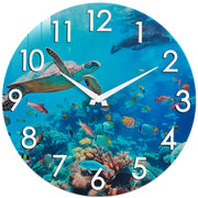 Crosstime front view sea turtle clock showing ocean design and clear time visibility