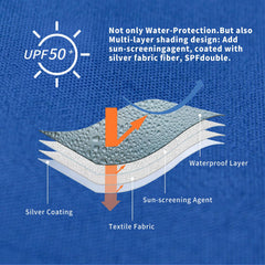 CROWN SHADES silver-coated interior lining reflecting heat for better shade