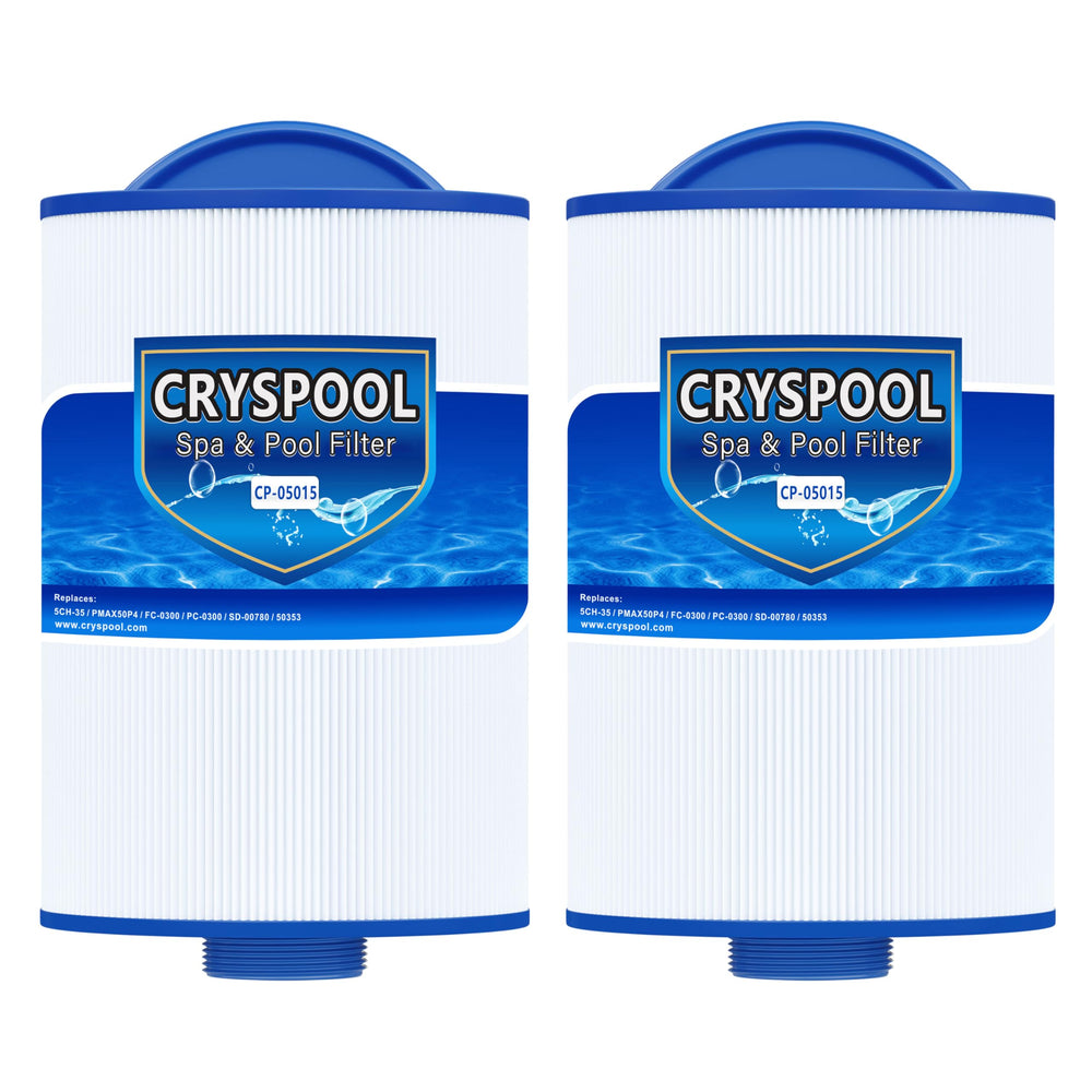 Cryspool front view filter showing full cartridge and benefits of robust filtration
