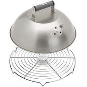 Cuisinart melting dome front view showing polished stainless finish and shape for even heat