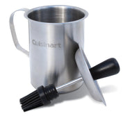 Cuisinart front view stainless sauce pot showing compact design and easy pouring