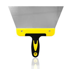 Cunguv front view of stainless steel scraper showing full tool and blade, efficient cleanup