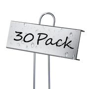 cureder front pack showing 30 metal plant labels and pen for organized gardening