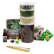 Cute Farms kit overview showing all included materials and tools for building terrariums
