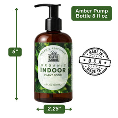 Cute Farms dispensing pump close-up highlighting measured dosing and leak-lock feature