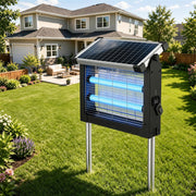 CXBER front view showing solar panel and housing, clear outdoor protection benefit