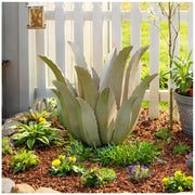 Cyan Oasis front view showing 17-inch agave sculpture and rustic finish
