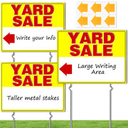 cyrico front packaging yard sale sign showing high visibility and bold text