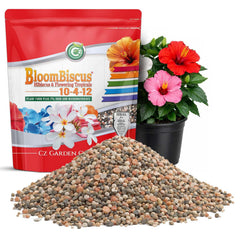 Cz Garden Supply front pouch showing BloomBiscus 4LB and benefits