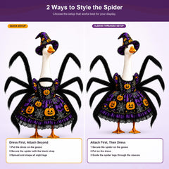 DaGailen pumpkin dress pattern detail showing bright prints for clear seasonal styling