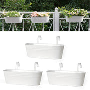 Dahey front view white planter showing clean lines and curb appeal