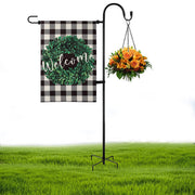Damukoo front view of 48-inch black shepherd hook showing full pole and base, durable display