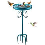 Daoeny front view of bird bath showing vintage design and stable presence
