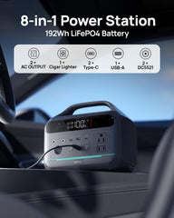 DaranEner AC outlets detail highlighting two 110V sockets and surge capacity