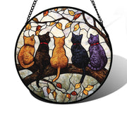 DASTOLL front view of 5 cats suncatcher showing vibrant colors and shape benefit adds charm