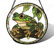 DASTOLL frog suncatcher front view showing vivid colors and motif