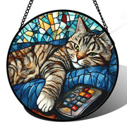 DASTOLL gray cat front view showing vibrant colors and cheerful decor effect