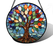 DASTOLL front view of Tree of Life suncatcher showing vivid colors and design