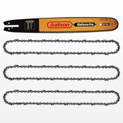 DatsenAAA front packaging showing 18 inch bar and three chains for quick identification and benefit