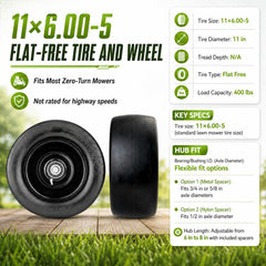 Dawpew pair of preassembled tires ready to replace mower wheels quickly