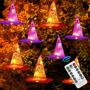 Dazzle Bright front view of witch hat lights showing festive color and easy hang placement