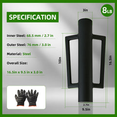 DCLFIRMX top view showing 2.7 inch inner diameter for common T-posts