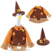 DECOHS front view of scarecrow goose outfit showing fall charm and visual appeal