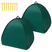 DECOHS front view of two pop-up shrub covers showing ready-to-use protection