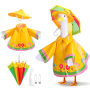 DECOHS front view of dressed porch goose showing bright yellow raincoat benefit curb appeal