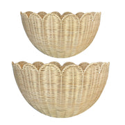 DEHCX front view of scalloped wall baskets shows decorative storage