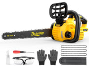 DEJUNPIOOL front view showing full saw and bar, ready to cut efficiently