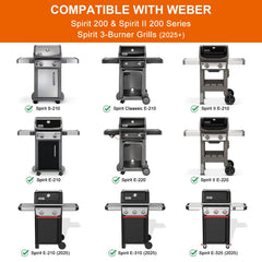 DELSbbq griddle installed in Weber Spirit 200 Series demonstrating quick swap