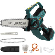 DEMIMA front view of mini chainsaw showing compact design and portability