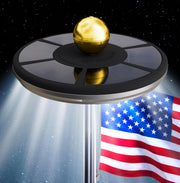 Deneve flag pole light front view showing sleek black finish and LEDs benefiting visibility
