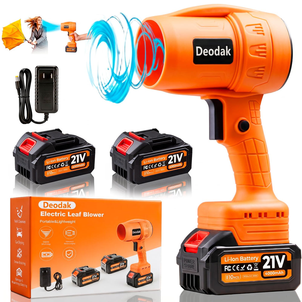 Deodak front view showing compact blower and ergonomic design for easy handling