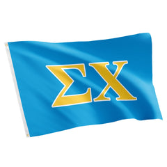Desert Cactus front view of Sigma Chi flag showing bold letter design and visibility