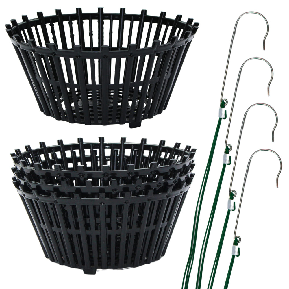 DESQUIGGLE front view of black orchid basket showing shape and drainage