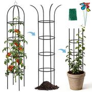 DEVISEFUN front view obelisk trellis showing sturdy frame and height benefit