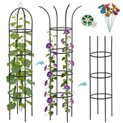 DEVISEFUN front view obelisk trellis showing full 6.6ft height and elegant silhouette for garden impact