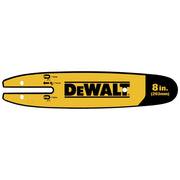 DEWALT 8-inch replacement bar front view showing mounting holes and solid guide