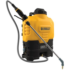 DEWALT backpack sprayer front view shows durable tank and handle for easy carrying