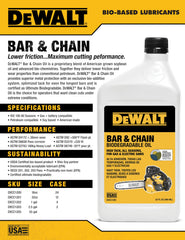 DEWALT label close-up highlighting product name and biodegradable benefit
