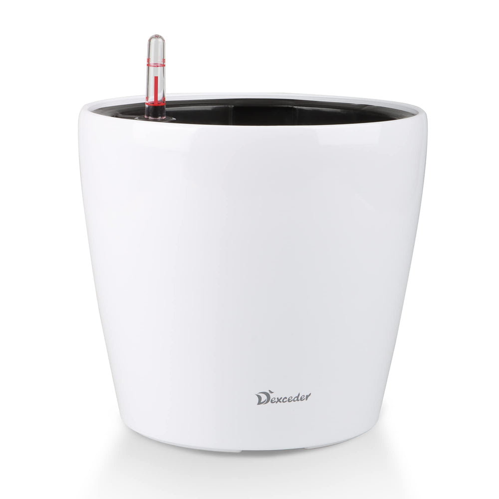 Dexceder front view showing white high gloss and modern silhouette benefit easy styling