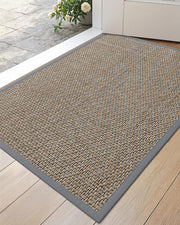 DEXI front view of grey 24x36 mat showing neat edges and coverage benefit