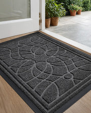 DEXI front view showing grey mat and welcoming entrance benefit keeps floors clean