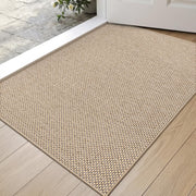 DEXI front view of 24x36 beige mat showing clean threshold benefit