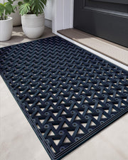 DEXI front view of 24x36 blue mat showing full coverage and durable surface