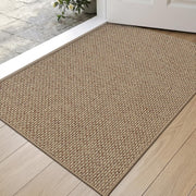 DEXI front view dark beige door mat showing neat entrance protection